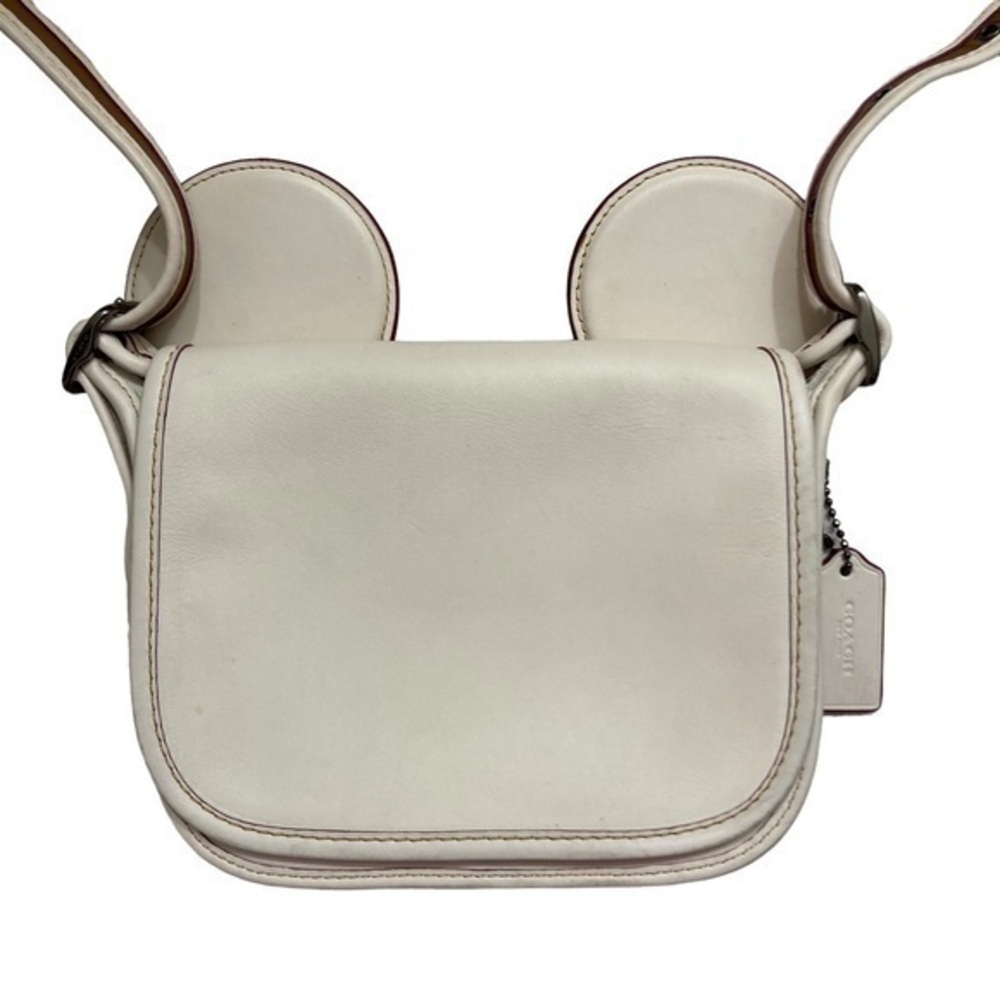 DISNEY X COACH Mickey Mouse Ears Patricia Leather Saddle Crossbody Bag RARE